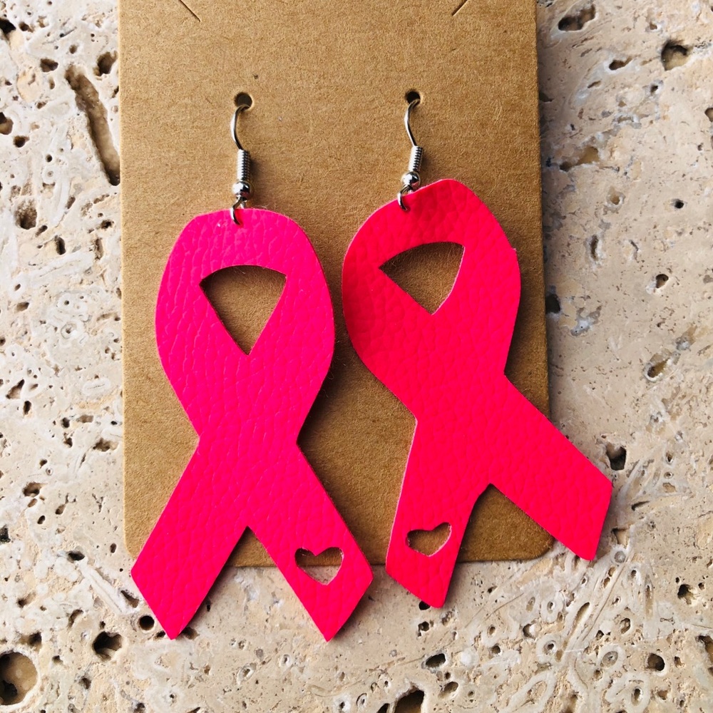 Faux leather earring